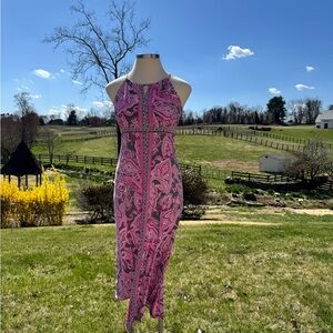 Pink Paisley Halter Dress